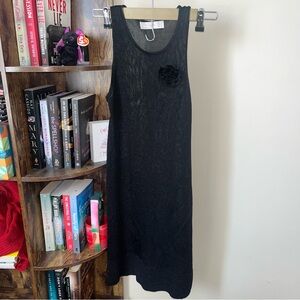 VINTAGE Zara Gold Tag Elegant Black Sleeveless Rayon Dress